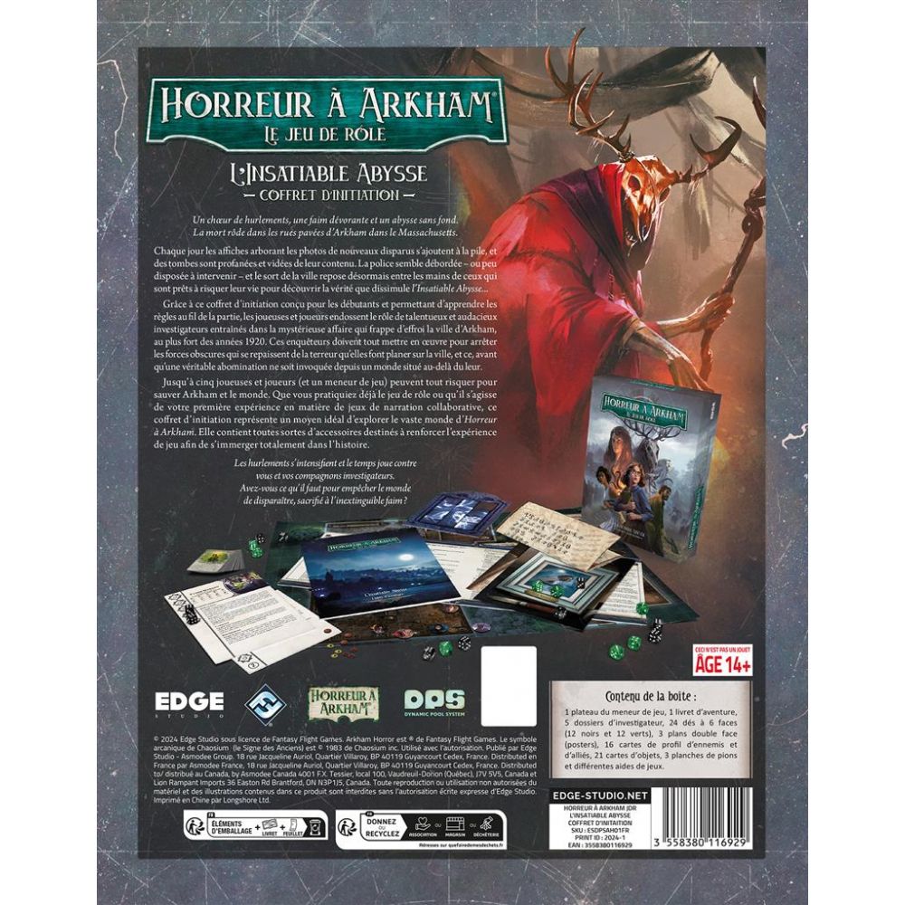 Horreur à Arkham JdR - L'Insatiable Abysse - Coffret d'initiation - horreur à arkham jdr l'insatiable abysse coffret d'initiation