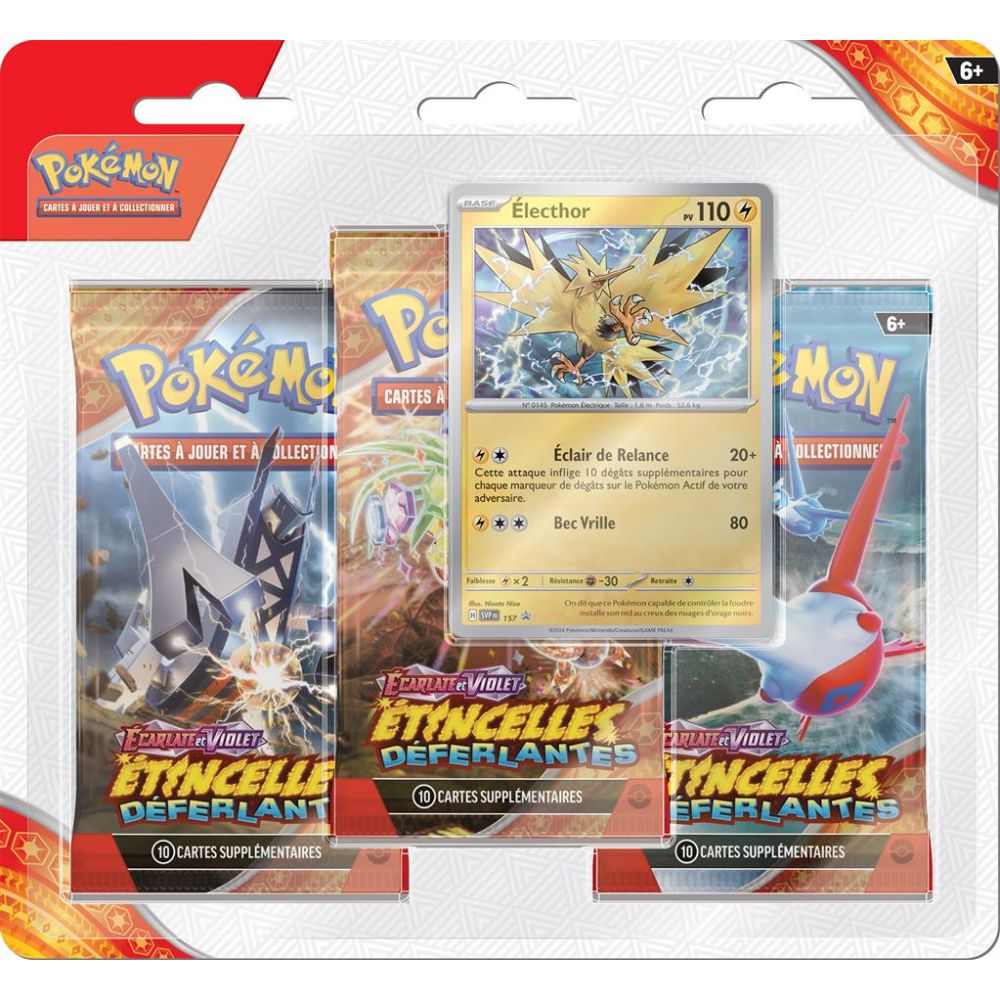 Pokemon EV08 : Pack de 3 Booster Electhor Etincelles Déferlantes
