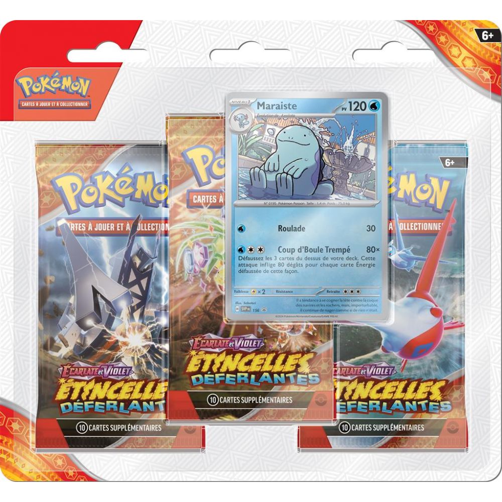 Pokemon EV08 : Pack de 3 Booster Maraiste Etincelles Déferlantes