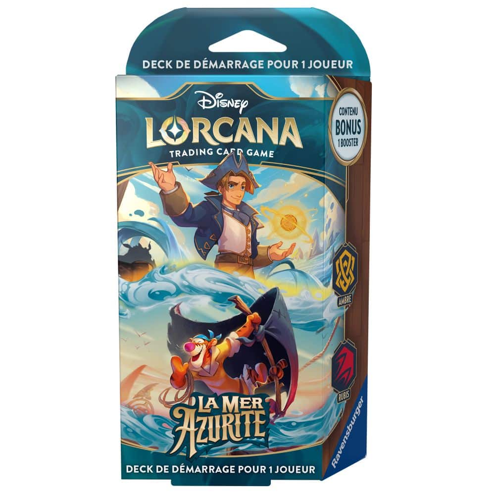 Disney Lorcana Mer Azurite : Deck de démarrage Jim Hawkins/Tigrou