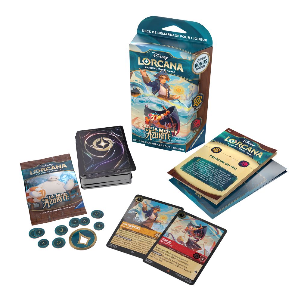 Disney Lorcana Mer Azurite : Deck de démarrage Jim Hawkins/Tigrou - starter lorcana mer azurite : jim hawkins/tigrou