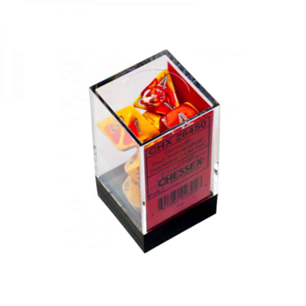 Set de 7 dés Gemini - Rouge/Jaune/Argent