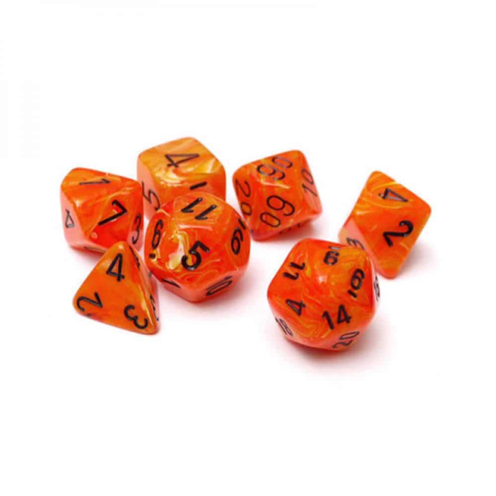 Set de 7 dés Vortex - Orange/Noir - set de 7 dés vortex orange/noir