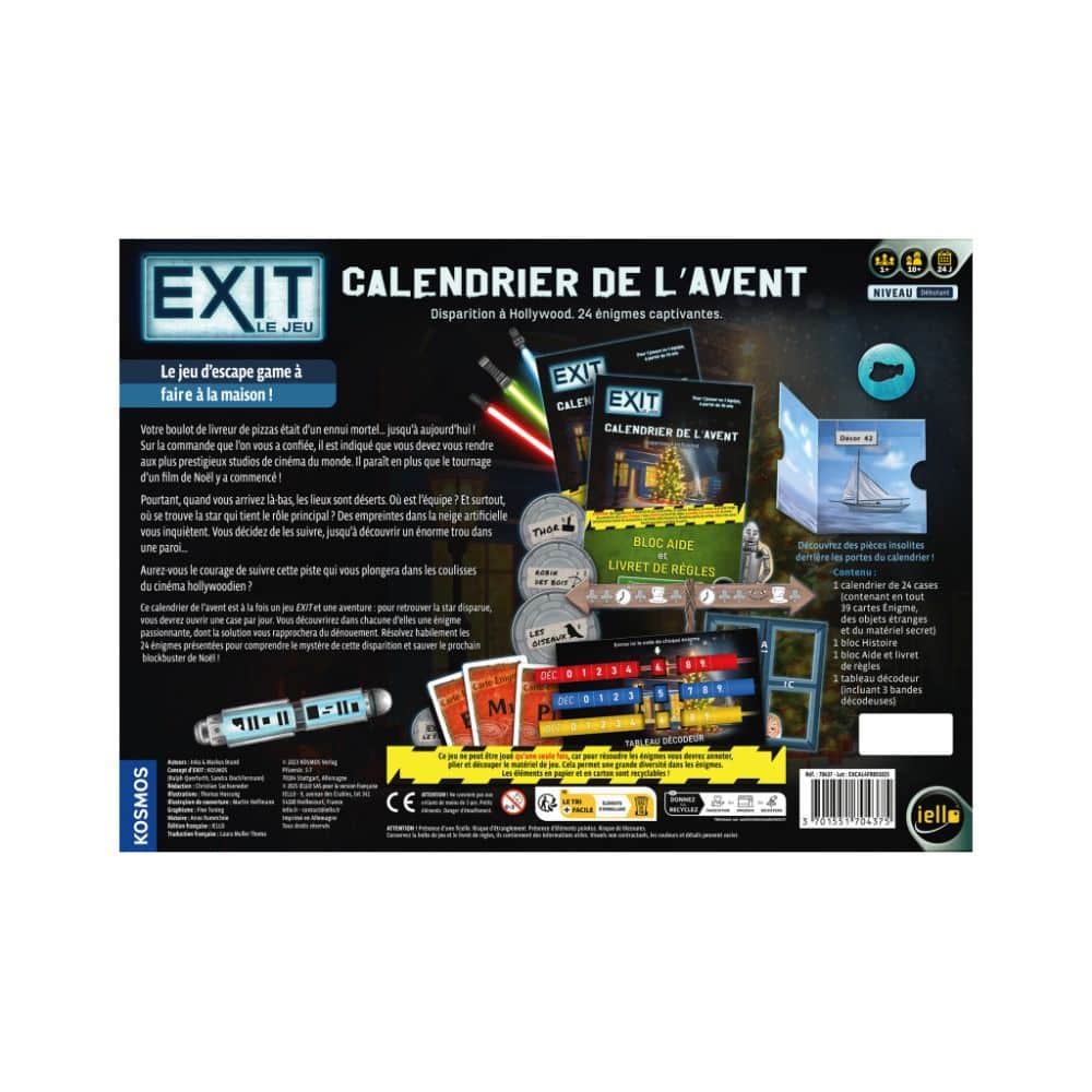 EXIT : Calendrier de l'Avent - Disparation à Hollywood - exit : calendrier de l'avent disparation à hollywood