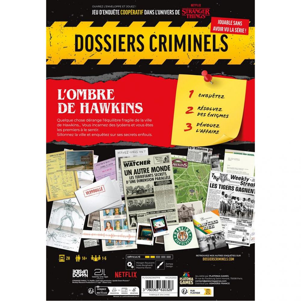 Dossiers Criminels - Stranger Things : L'Ombre de Hawkins - dossiers criminels stranger things : l'ombre de hawkins