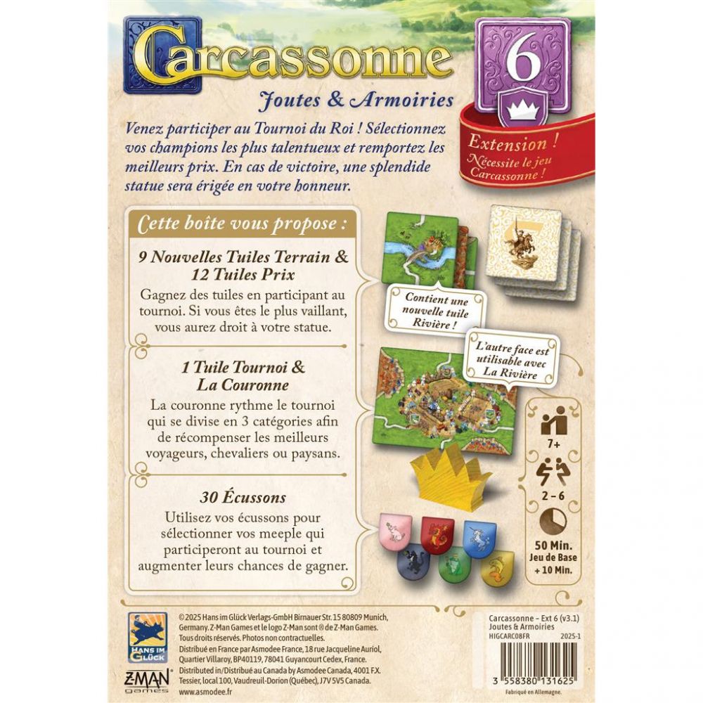 Carcassonne extension 6 : Joutes et Armoiries 2025 - carcassonne extension 6 : joutes et armoiries 2025