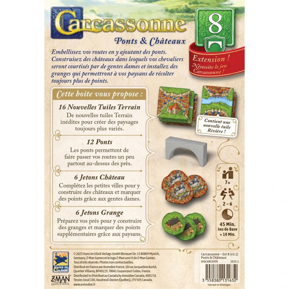 Carcassonne extension 8 : Ponts et Chateaux 2025 - carcassonne extension 8 : ponts et chateaux 2025