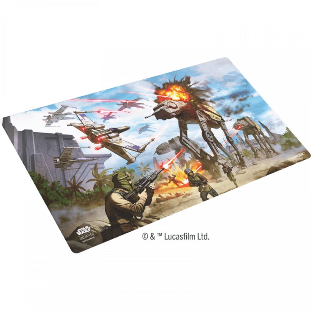 star wars unlimited : passage en vitesse lumiére game mat : battle of scarif