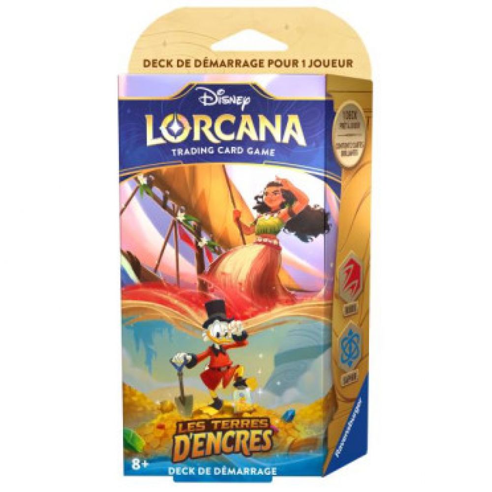 Disney Lorcana : Chapitre 3 Les Terres d'Encres - Deck de Démarrage Vaiana et Oncle Picsou