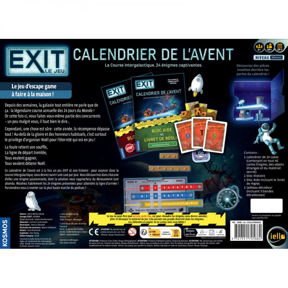 Calendrier de l'Avent - Course Intergalactique - calendrier de l'avent course intergalactique