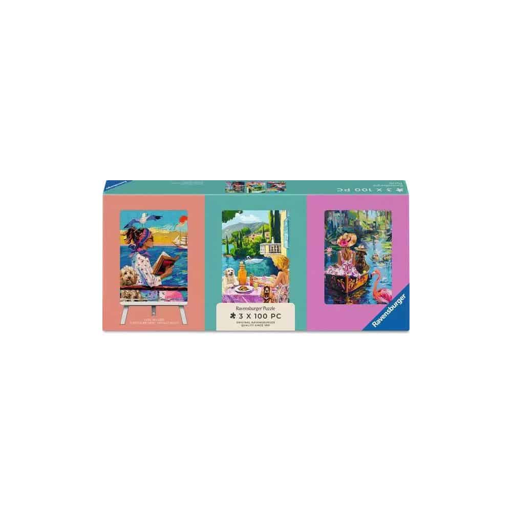 Puzzle - Voyage du chien : 3x100 Pièces